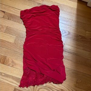 Fashion Nova Red Strapless Dress